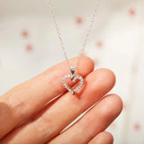 925 Silver Heart-Shaped Zircon Pendant Necklace for Women