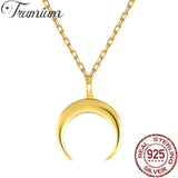 925 Silver Moon Necklace Crescent Pendant Gift