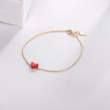 925 Silver Red Heart O Chain Bracelet Bangle Romantic Charm for Women