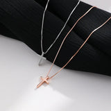 925 Silver Cross Pendant Necklace for Women Bohemian Jewelry