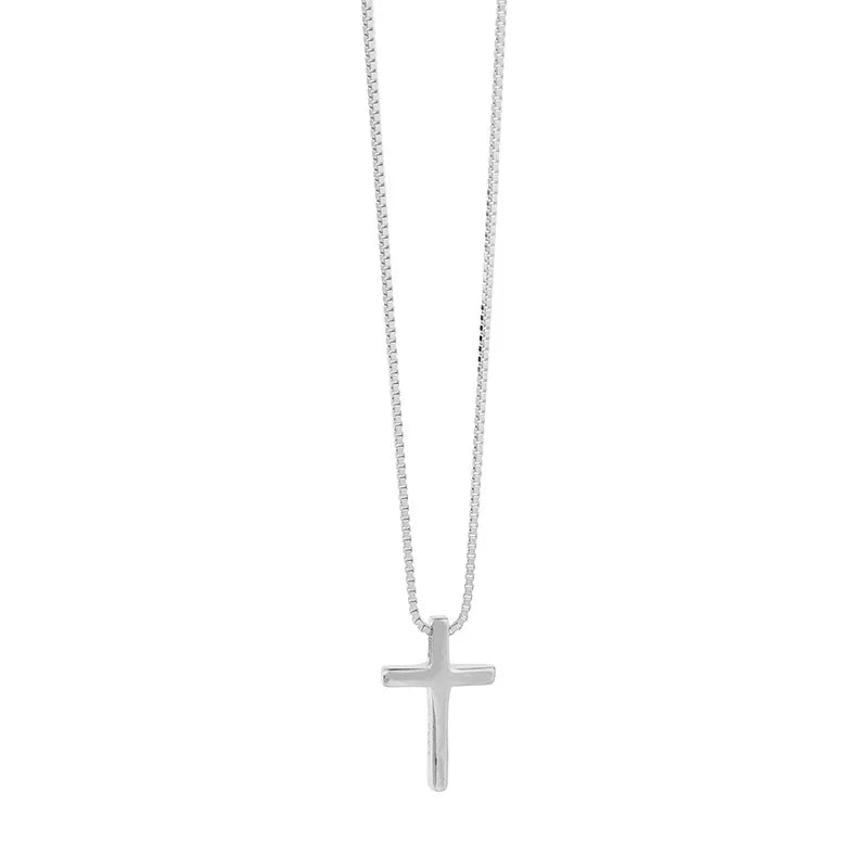925 Silver Cross Pendant Necklace for Women Bohemian Jewelry