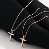 925 Silver Cross Pendant Necklace for Women Bohemian Jewelry