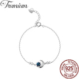 925 Silver Star Moon Pendant Bracelet with Zirconia