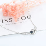 925 Silver Star Moon Pendant Bracelet with Zirconia