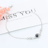 925 Silver Star Moon Pendant Bracelet with Zirconia