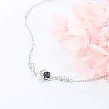 925 Silver Star Moon Pendant Bracelet with Zirconia
