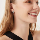 925 Silver Stud Earrings 5A Zirconia Rhinestone Cluster Hypoallergenic Women