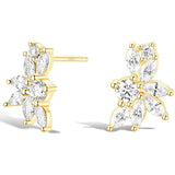 925 Silver Stud Earrings 5A Zirconia Rhinestone Cluster Hypoallergenic Women