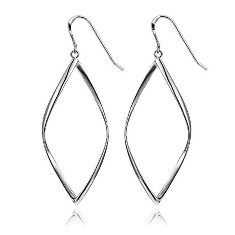 925 Silver Teardrop Diamond Earrings Infinity Hoop Vintage Statement Jewelry