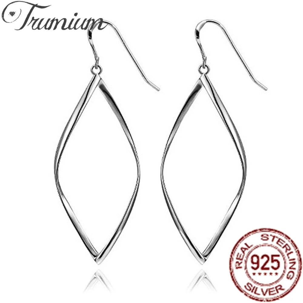 925 Silver Teardrop Diamond Earrings Infinity Hoop Vintage Statement Jewelry