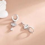 925 Silver Evil Eye Earrings Zircon Drop Earrings