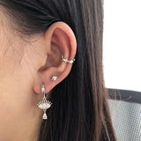 925 Silver Evil Eye Earrings Zircon Drop Earrings