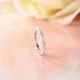 925 Silver Wedding Band CZ Marquise Eternity Stackable Ring