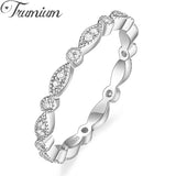 925 Silver Wedding Band CZ Marquise Eternity Stackable Ring