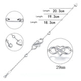 925 Silver Infinity Heart Diamond Bracelet for Women