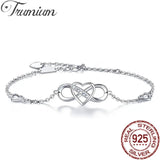 925 Silver Infinity Heart Diamond Bracelet for Women