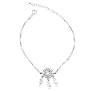 925 Silver Dream Catcher Feather Charm Bracelet & Bangle