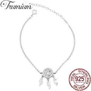 925 Silver Dream Catcher Feather Charm Bracelet & Bangle