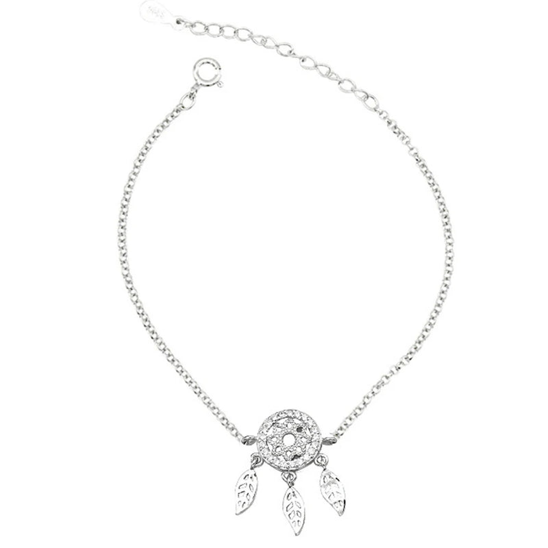 925 Silver Dream Catcher Feather Charm Bracelet & Bangle