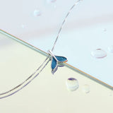 925 Sterling Silver Whale Tail Necklace Nautical Choker Charm Mermaid Pendant