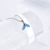 925 Sterling Silver Whale Tail Necklace Nautical Choker Charm Mermaid Pendant