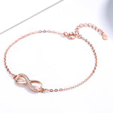 925 Silver Infinity Bracelet Zircon 8 Word, Gift