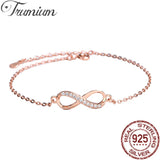 925 Silver Infinity Bracelet Zircon 8 Word, Gift