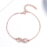 925 Silver Infinity Bracelet Zircon 8 Word, Gift