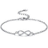 925 Silver Infinity Bracelet Zircon 8 Word, Gift