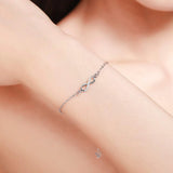925 Silver Infinity Bracelet Zircon 8 Word, Gift