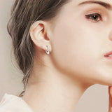 925 Silver Long Tail Cat Hoop Earrings Zircon Wedding Jewelry