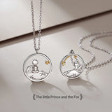 925 Silver Prince Little Fox Pendant Lover Necklace