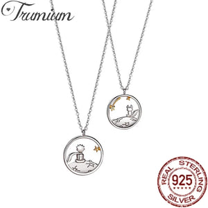 925 Silver Prince Little Fox Pendant Lover Necklace