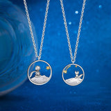 925 Silver Prince Little Fox Pendant Lover Necklace