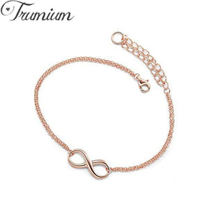 925 Silver Infinity Link Chain Angel Wings Bracelet for Women