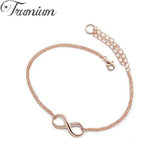 925 Silver Infinity Link Chain Angel Wings Bracelet for Women