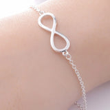 925 Silver Infinity Link Chain Angel Wings Bracelet for Women