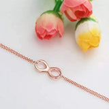 925 Silver Infinity Link Chain Angel Wings Bracelet for Women