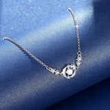 925 Silver Moonstone Feather Bracelet Romantic Zircon Jewelry