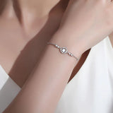 925 Silver Moonstone Feather Bracelet Romantic Zircon Jewelry