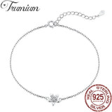 925 Silver Plum Bossom Bracelets Flower Zircon Sweet Fine Jewelry