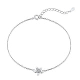 925 Silver Plum Bossom Bracelets Flower Zircon Sweet Fine Jewelry