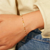 925 Silver Crucifix Bracelet for Women Bohemian Jewelry