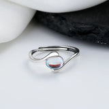 925 Silver Ring with Natural Moonstone Gemstone for Women Wedding Engagement
