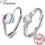 925 Silver Ring with Natural Moonstone Gemstone for Women Wedding Engagement
