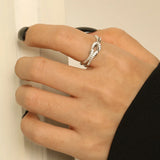 925 Sterling Silver Infinity Love CZ Knot Ring Wedding Engagement Fine Jewelry