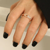925 Sterling Silver Infinity Love CZ Knot Ring Wedding Engagement Fine Jewelry