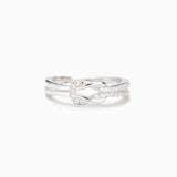 925 Sterling Silver Infinity Love CZ Knot Ring Wedding Engagement Fine Jewelry