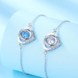 925 Sterling Silver Love Heart O Chain Bracelet Bangle Women Romantic Charm