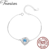925 Sterling Silver Love Heart O Chain Bracelet Bangle Women Romantic Charm